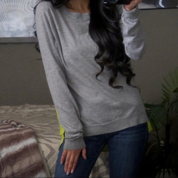 MASON Silk & Cashmere Gray / Neon Yellow Shirt Ashley Mason Medium see last pic - Picture 4 of 10